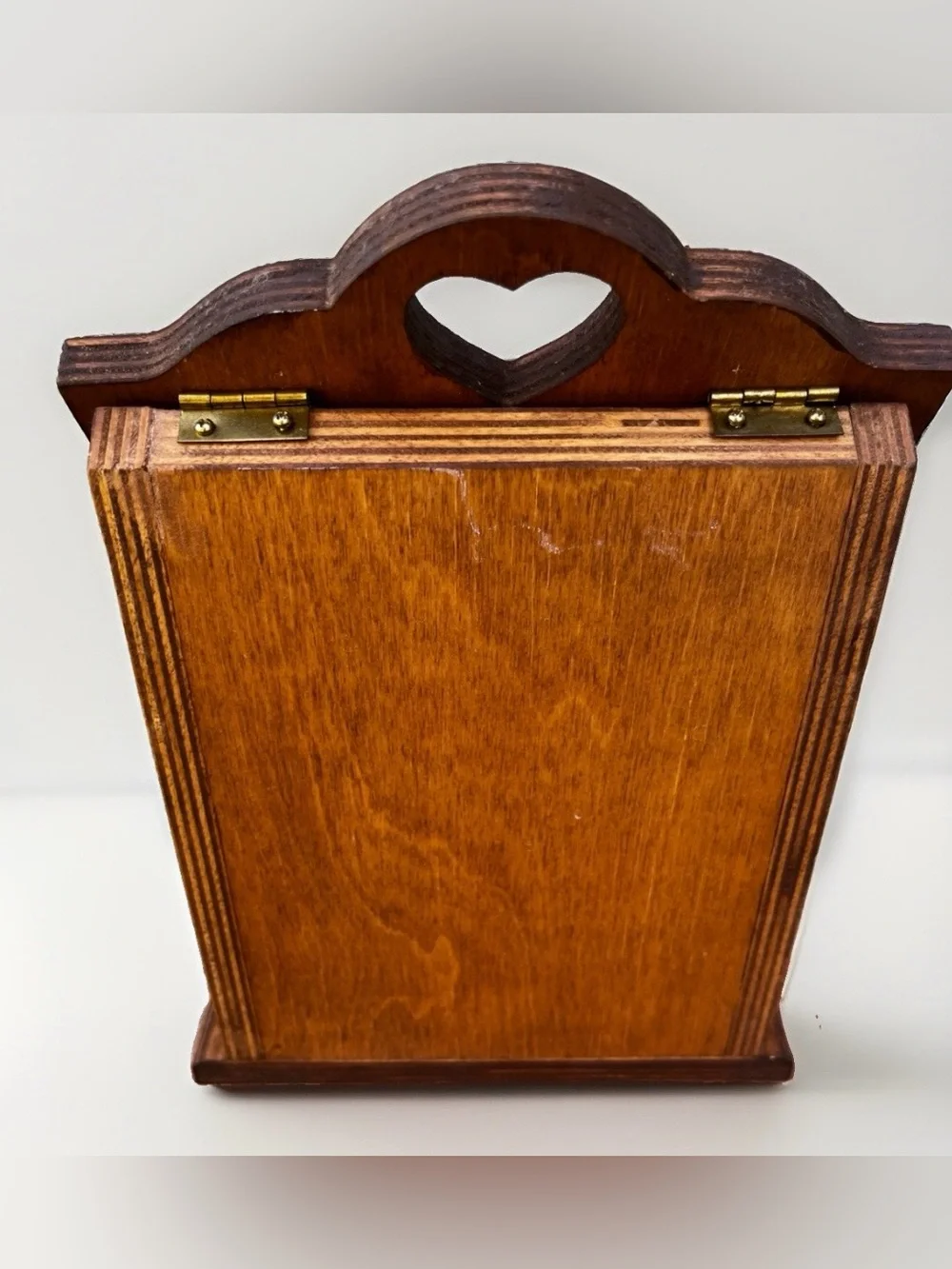 Vintage Hand Painted Wooden Recipe Box Heart Cottagecore Floral Folk Art